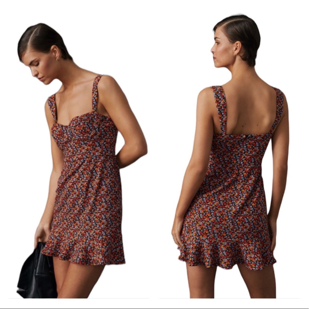 Anthropologie Hutch Ditsy Floral Corset Mini Dress